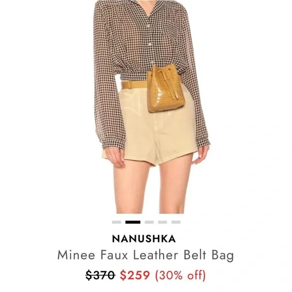Nanushka Minee Faux Leather Belt Bag in Brown - Picture 1 of 3